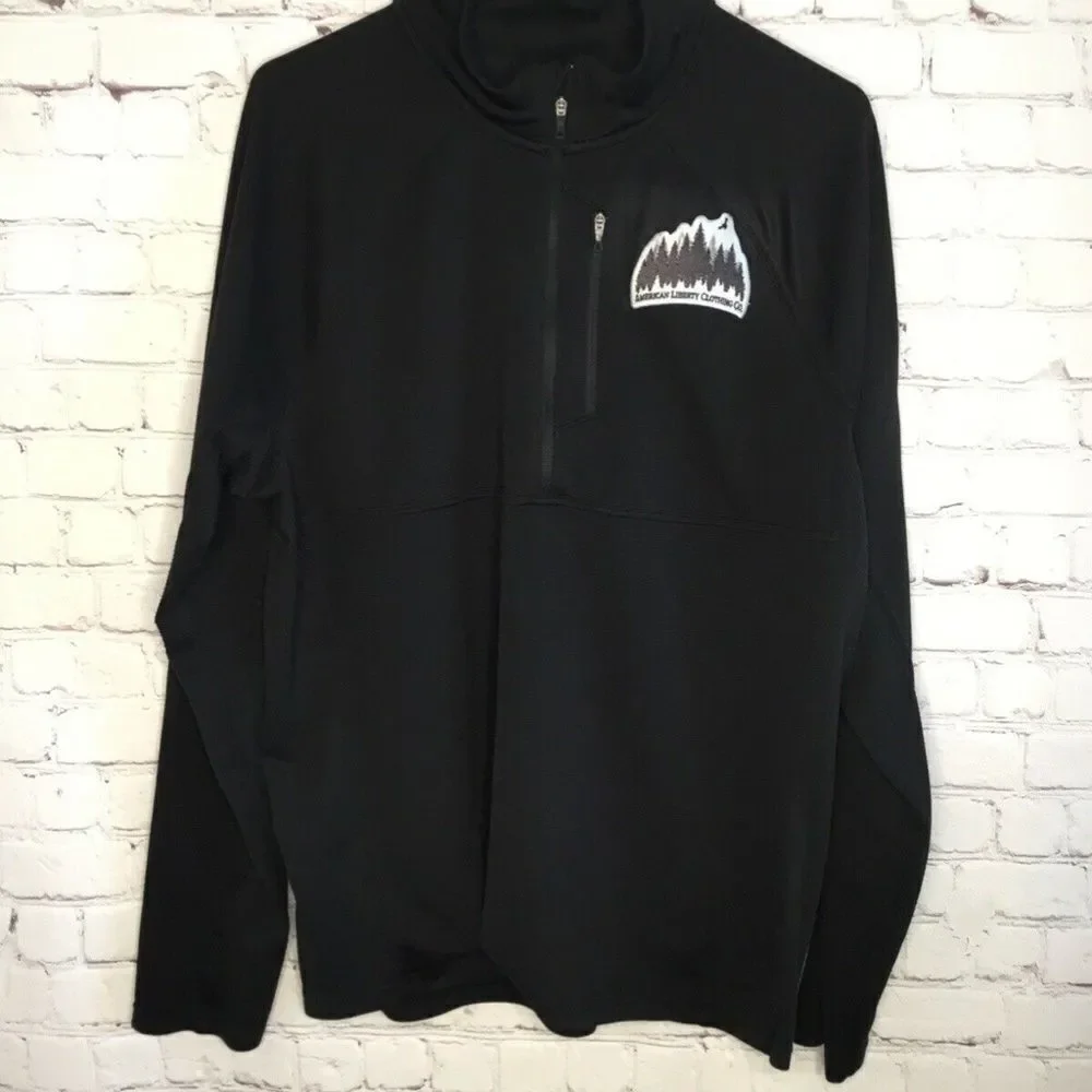 The North Face Men's Black Long Sleeve Half Zip Pocket Thumb Holes Sweatshirt XL